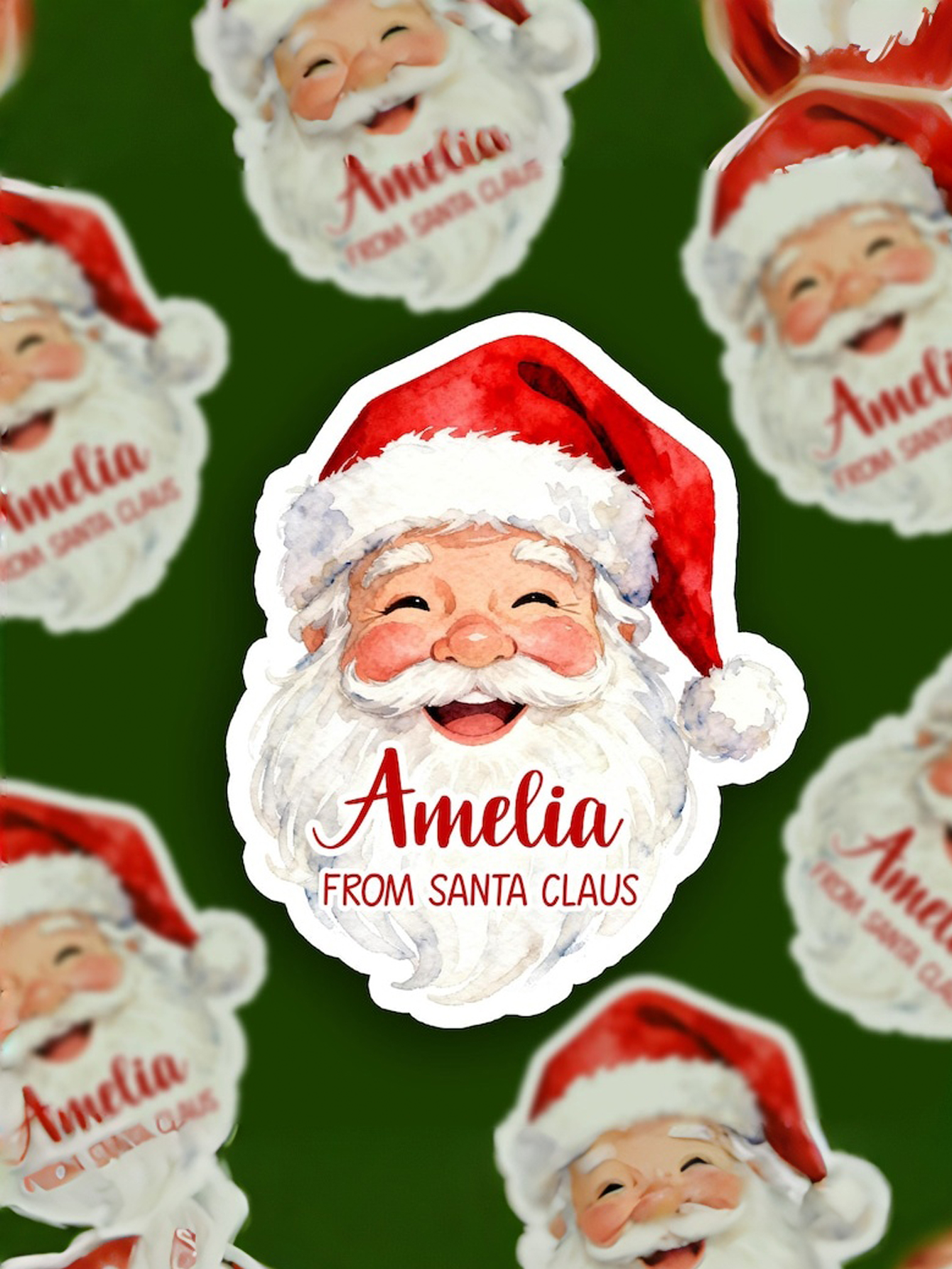 DIY Personalized Santa Claus Stickers